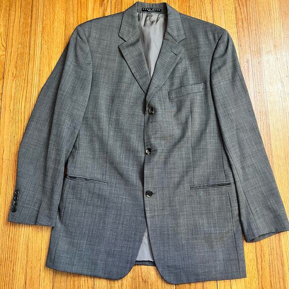 Hugo Boss Blazer Mens 41R Super 100 3 Button Gray Suit Coat Virgen Wool USA - Picture 1 of 10